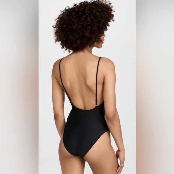 Madewell Second Wave Spaghetti Strap One Piece Swimsuit MD326 Black XL - Picture 2 of 7